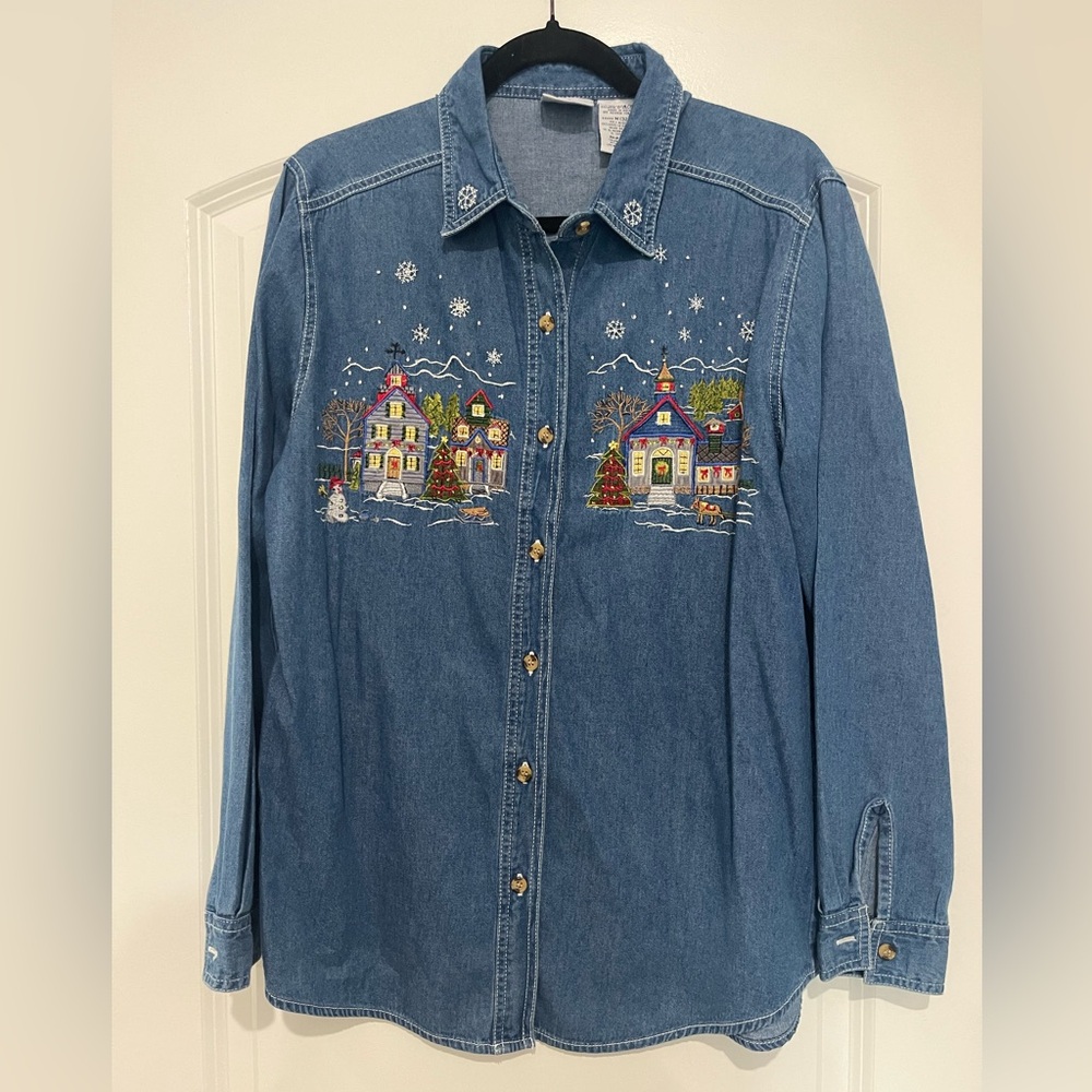 Denim Christmas Blouse
